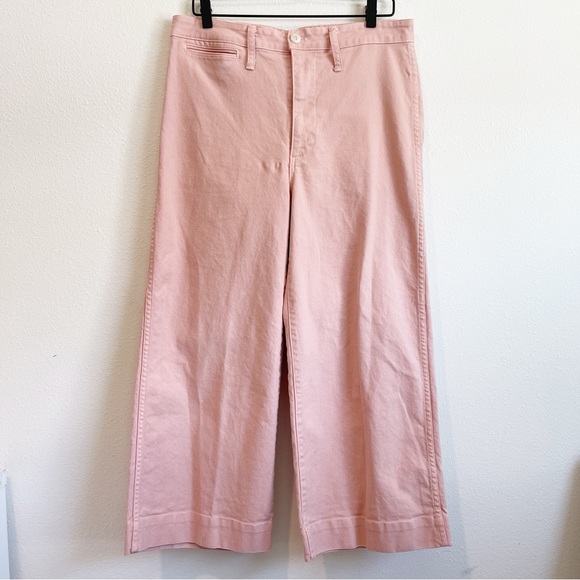 Madewell Pants - Madewell Women’s Emmett Pant wide leg crop high rise boyfriend pink blush Sz 30